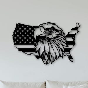 Eagle Metal Wall Art: American Flag Patriotic Decor