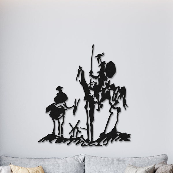 Don Quixote Metal Decor, Metal Wall Decor, Metal Wall Art, Home Wall Hangings, Home Metal Decor, Housewarming Gift (88x80cm) (34,6x31,4in)