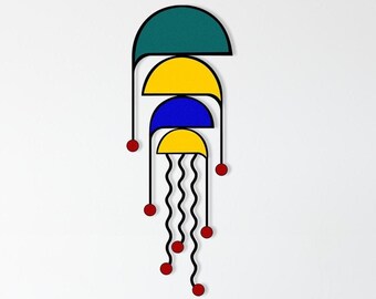 Plexiglass Jellyfish Wall Decor: Modern Metal Medusa Art