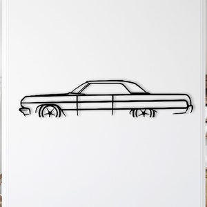 1964 Chevy Impala Silhouette Metal Wall Art: Garage Decor
