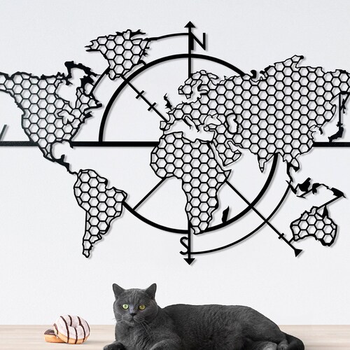 Metal World Map Metal Wall Decor Metal Wall Art Etsy Canada