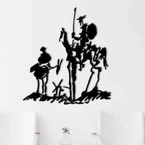Don Quixote Metal Decor, Metal Wall Decor, Metal Wall Art, Home Wall Hangings, Home Metal Decor, Housewarming Gift (88x80cm) (34,6x31,4in)