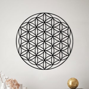 Flower of Life Metal Wall Art: Geometric Wall Hanging