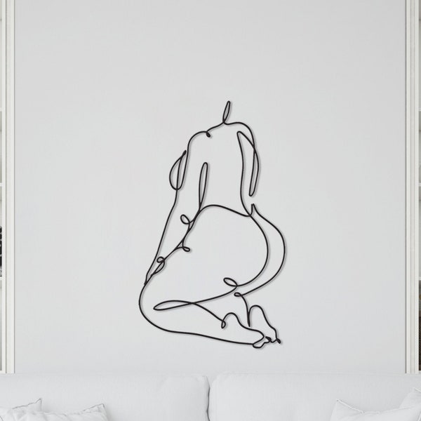 Arte lineal metálico minimalista: Decoración de pared del árbol de la vida