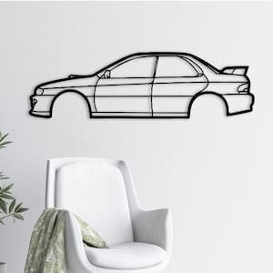 1998 Subaru Impreza Silhouette: Metal Garage Wall Art