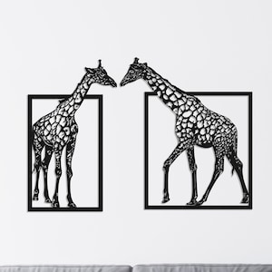 Giraffe Metal Decor, Metal Wall Decor, Housewarming Decor, Metal Wall Art, Home Wall Hangings, Geometric Wall Art, Home Metal Decor, Animal