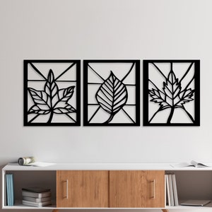 Triple Leaf Metal Wall Decor, Home Metal Decor, Art Work, Wall Art, Metal Art, Wall Decoration , Home Art 27X23in 69x59cm 3 pcs. image 1