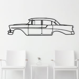 1956 Chevy Bel Air Silhouette: Metal Wall Art, Garage Decor