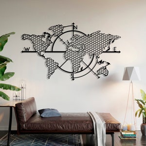 Carte de la Vie Nouveau Conçu ** Unique** Carte du monde 3d mur Silhouette Mural Décor mural (40×23 pouces / 99x57cm)