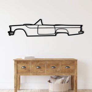 1957 Ford Thunderbird Silhouette: Metal Wall Art