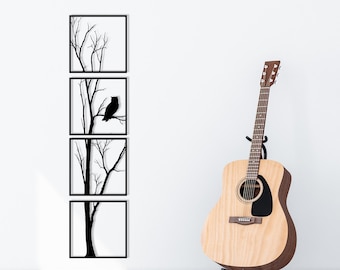 Owl Tree of Life Metal Wall Art: Geometric Home Decor