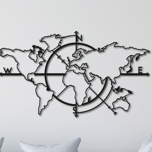 Metal World Map Metal Wall Decor Metal Wall Art Etsy Canada