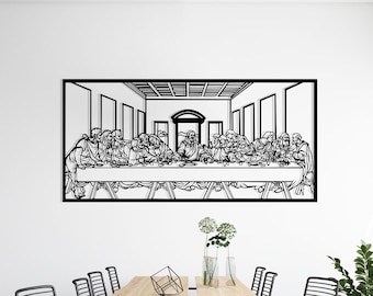 Jesus Last Supper Metal Wall Decor; Christian Metal Gift, Religious Decor; Leonardo Da Vinci Artwork - Home Wall Art; Metal Wall Decoration