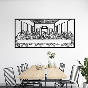 Jesus Last Supper Metal Wall Decor; Christian Metal Gift, Religious Decor; Leonardo Da Vinci Artwork - Home Wall Art; Metal Wall Decoration