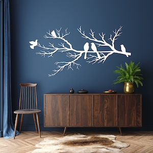 Metalen wand decor, vogels op tak, metalen vogels kunst aan de muur, vogels teken, woonkamer kunst aan de muur, interieur decoratie, wandkleden, vogels kunst afbeelding 6