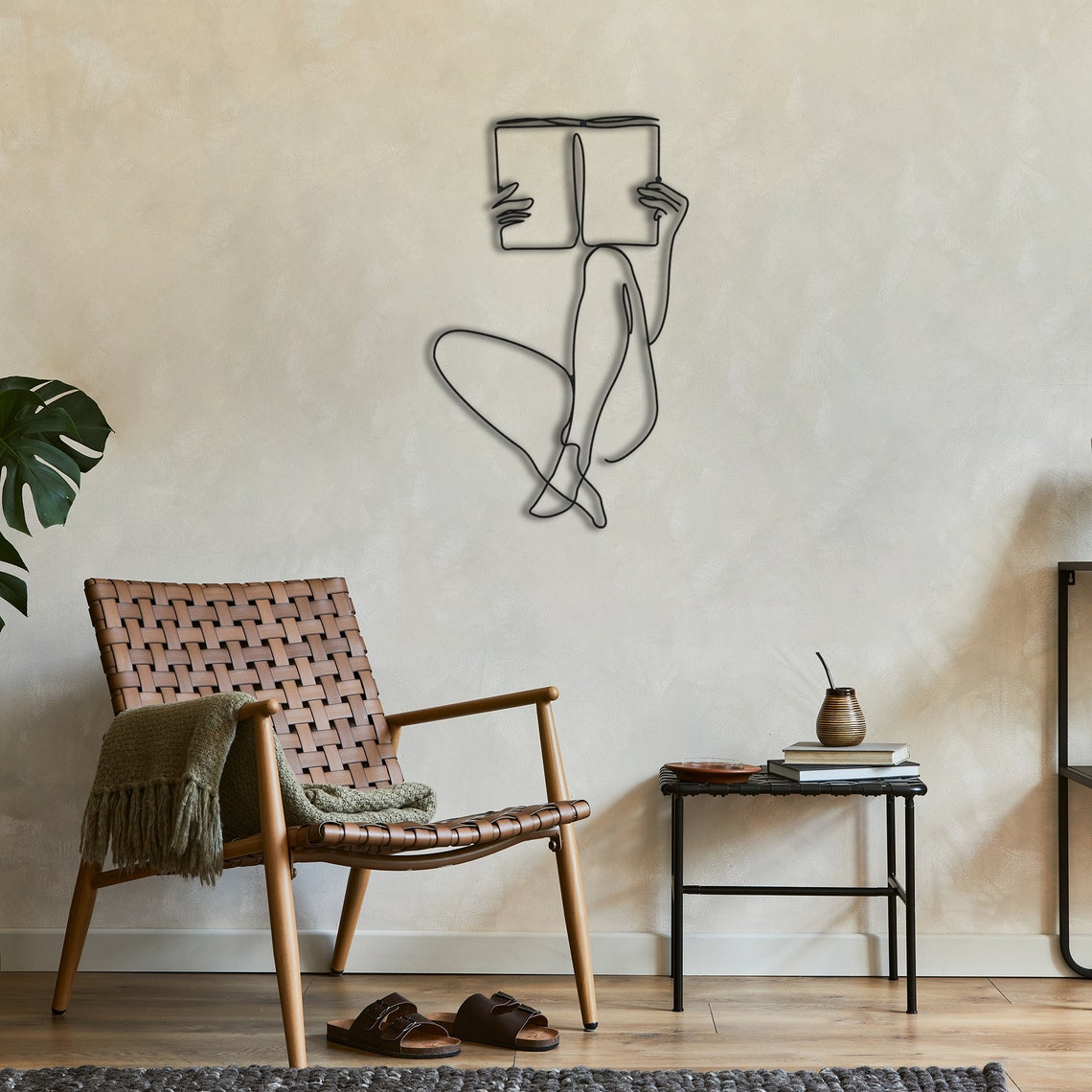 Handmade home accessories displayed in a cozy living room setting.