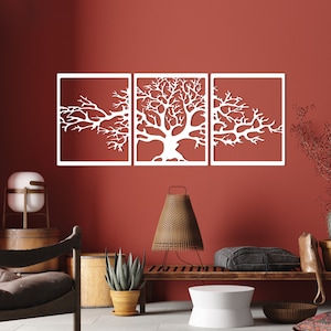Metal Wall Art Metal Wall Decor Tree of Life 3 Panels Wall - Etsy Canada