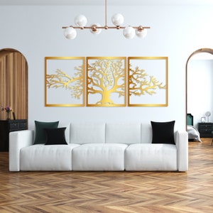 Metal Wall Art Metal Wall Decor Tree of Life 3 Panels Wall - Etsy Canada