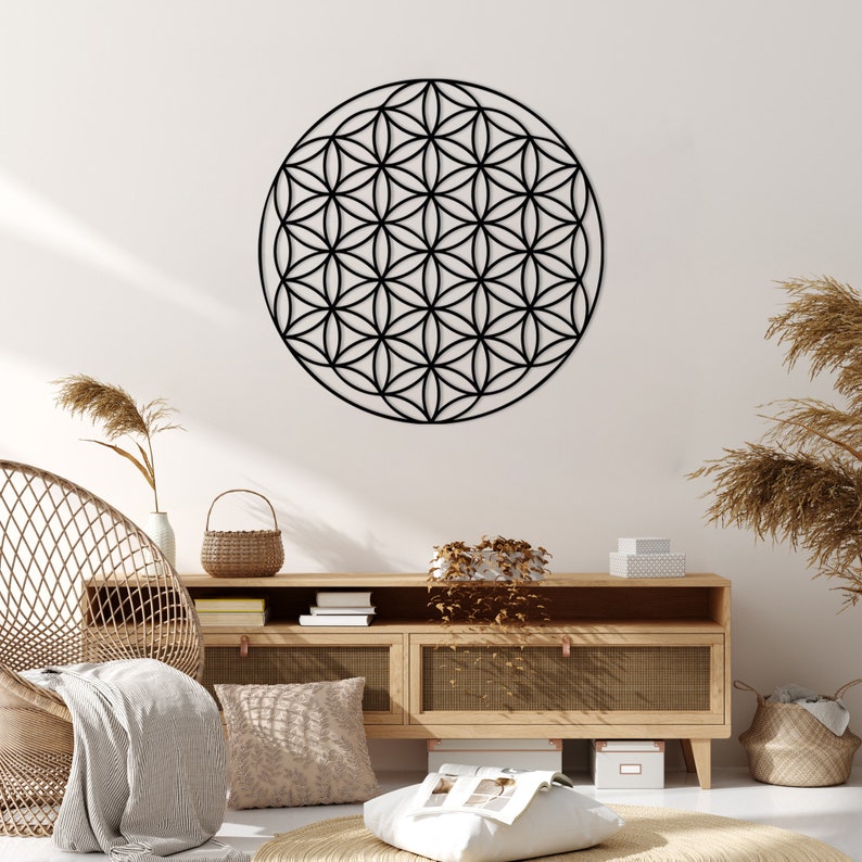 Flower of Life Metal Wall Art, Flower of Life Wall Decor, Wall Decor, Wall Hangings, Geometric Wall Art, Christmas Gift, Housewarming Gift zdjęcie 5