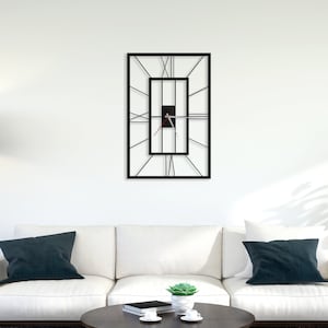 Metal Wall Decor, Metal Wall Art, Rectangle Design Metal Wall Clock, Interior Decoration, Wall Decoration, Home Metal Decor, Metal Art Decor image 9