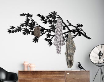 Extra Large Branch Coat Rack: Metal Tree Wall Hanger