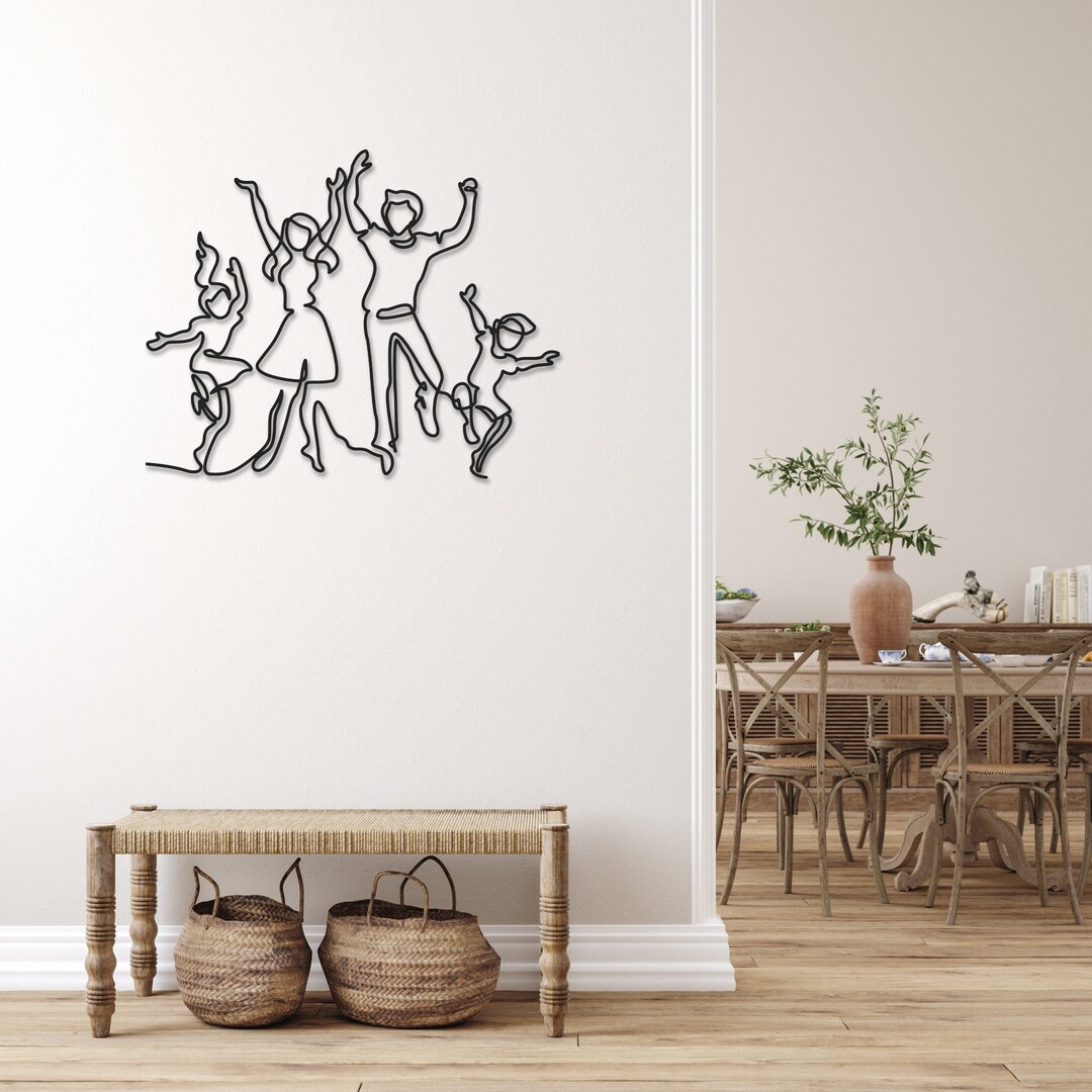 Minimalist Family Metal Wall Art: Geometric Home Decor - Etsy