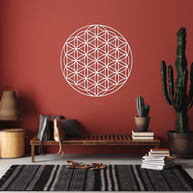 Flower of Life Metal Wall Art, Flower of Life Wall Decor, Wall Decor, Wall Hangings, Geometric Wall Art, Christmas Gift, Housewarming Gift White