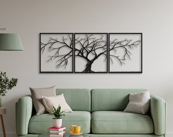 Decorazione Parete Metallo 3D - Set 3 Pezzi Arte Astratta Linee Minimal Per Casa E Ufficio