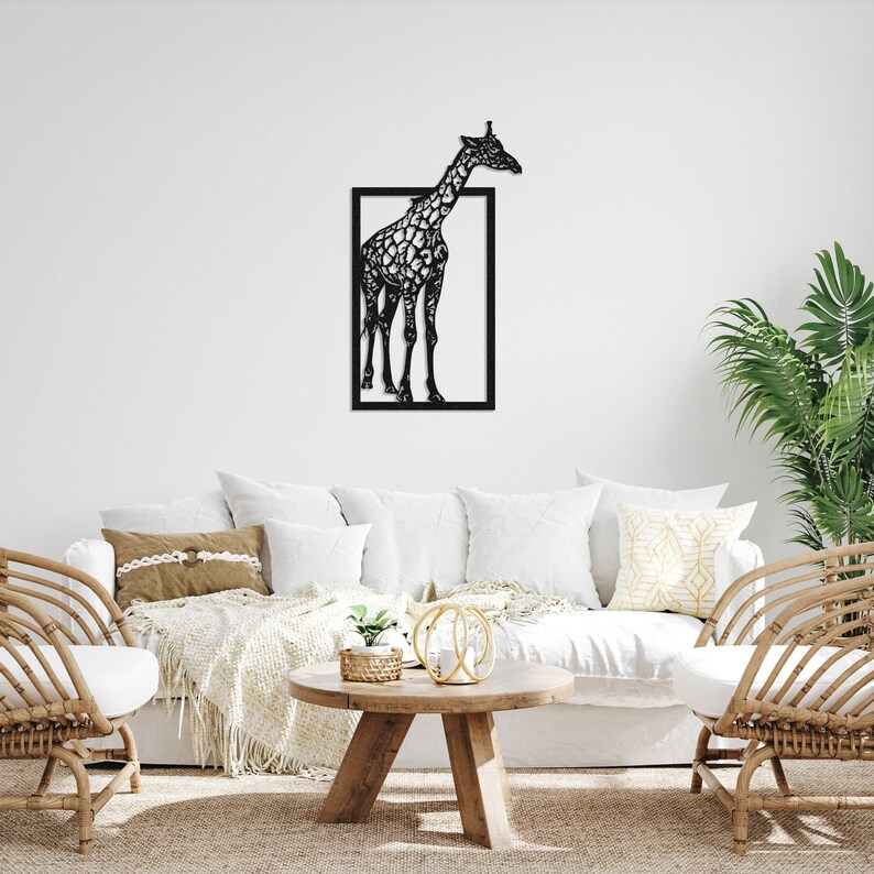 Rectangle Giraffe Geometric Giraffe Metal Wall Decor, Housewarming Gift - Etsy