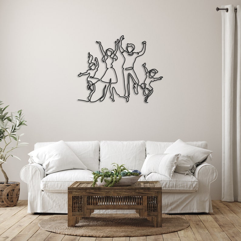 Minimalist Line Art Family Metal Wall Decor Metal Wall Art Etsy