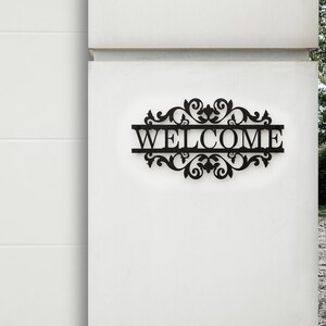 Black Metal Welcome Sign: Front Porch Decor (35x20cm/14x8in) - Etsy