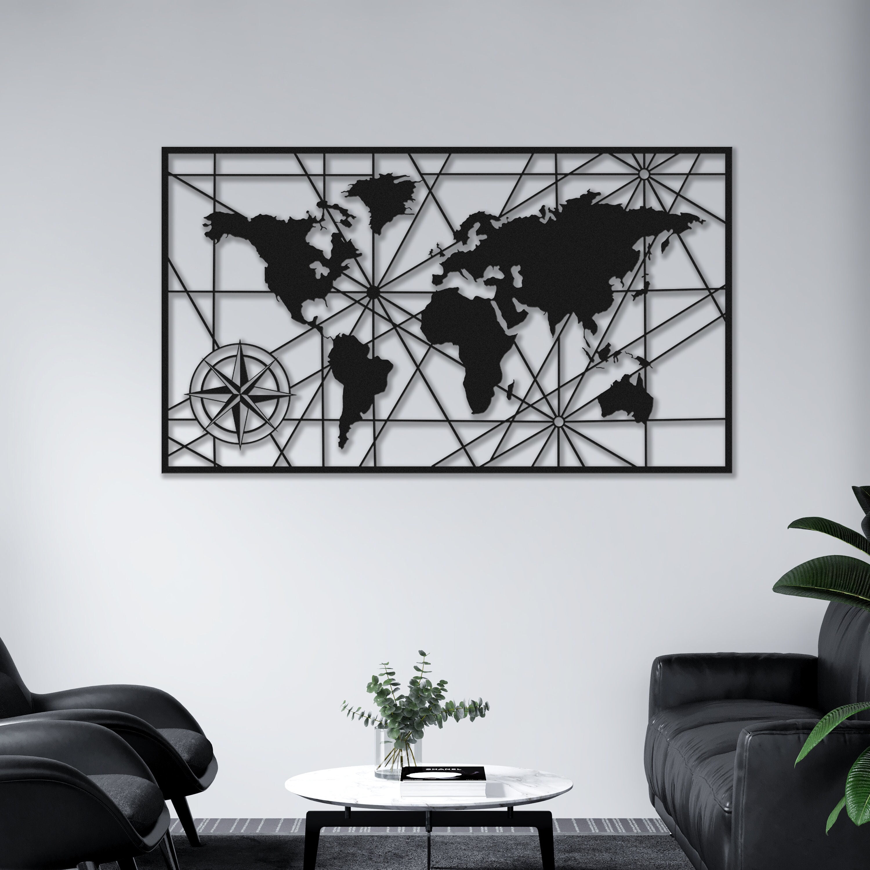 Acquista Mappa del mondo moderno 3D Decorazione murale artistica in