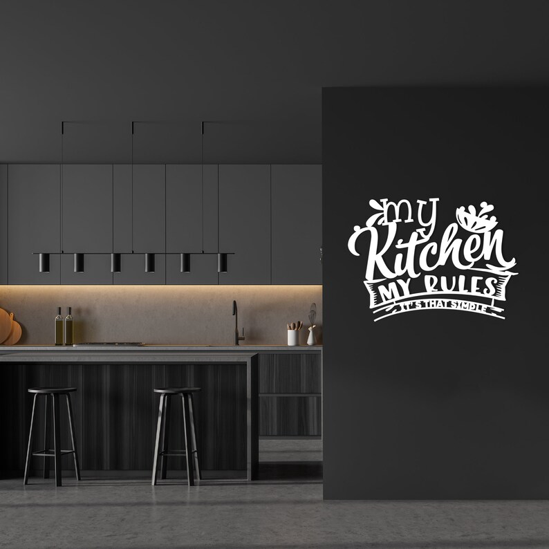 My Kitchens My Rules Metal Wall Decor, Kitchen Sign, Metal Wall Art