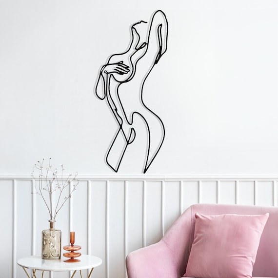 Minimalist Line Art: Tree of Life Metal Wall Decor