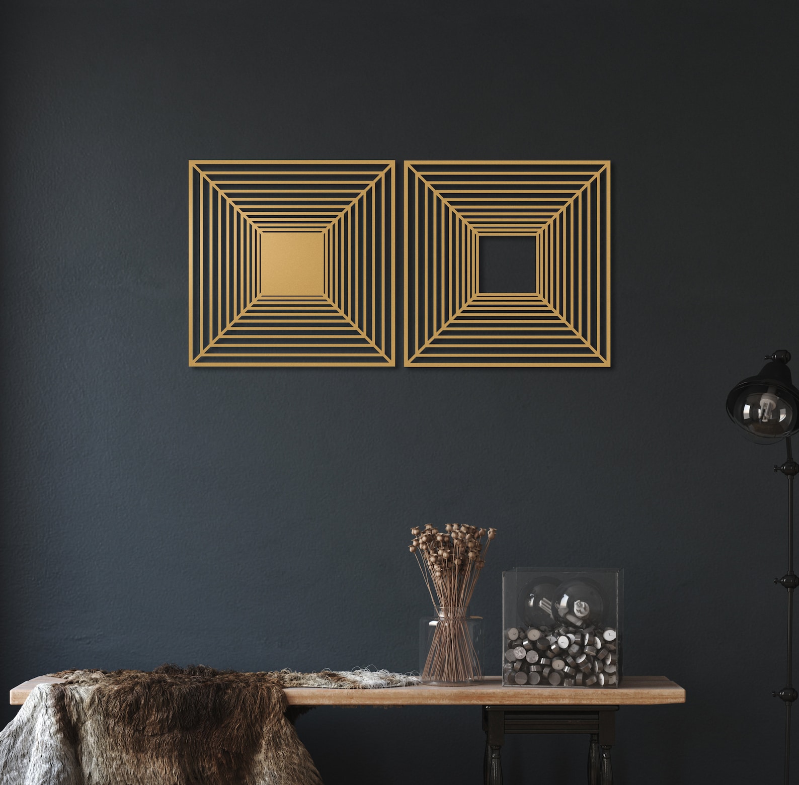 Metal Wall Art Square Optical Illusion Wall Art Optical Wall Etsy