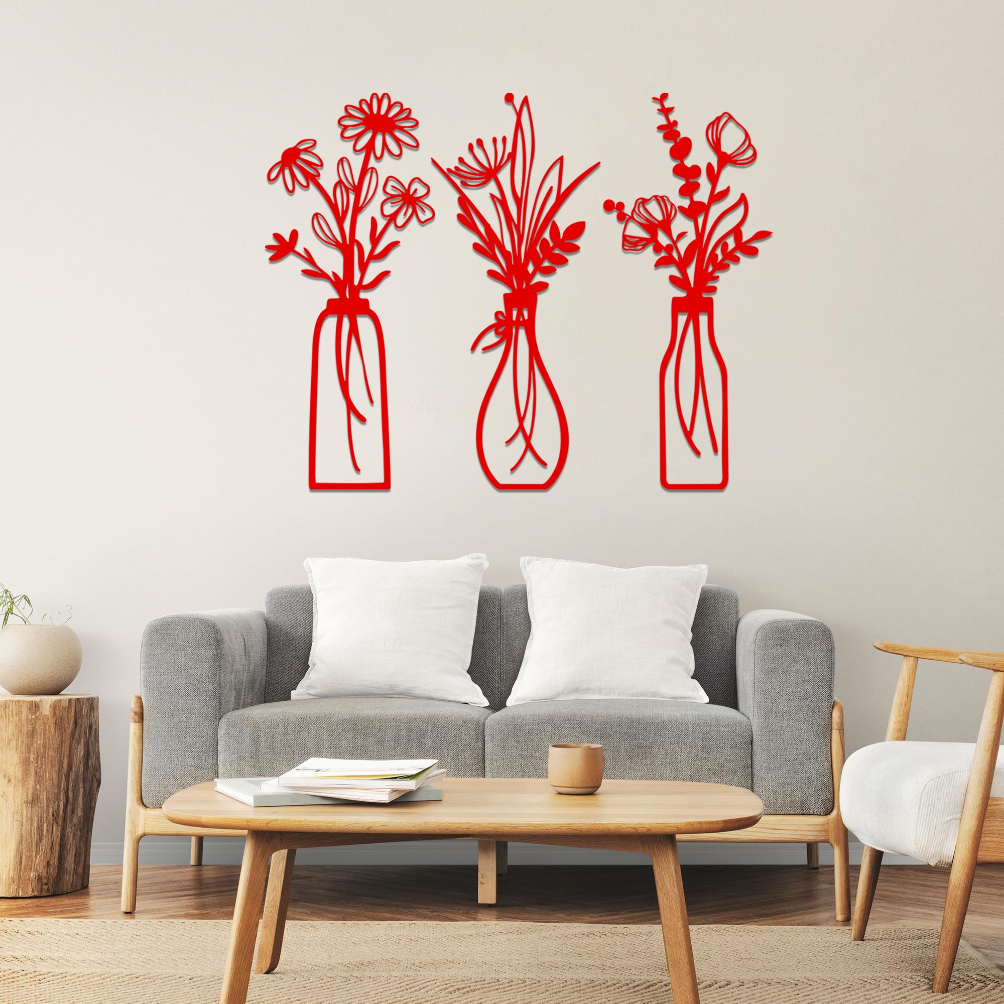 Red Metal Flower Wall Art At Eva Gloucester Blog
