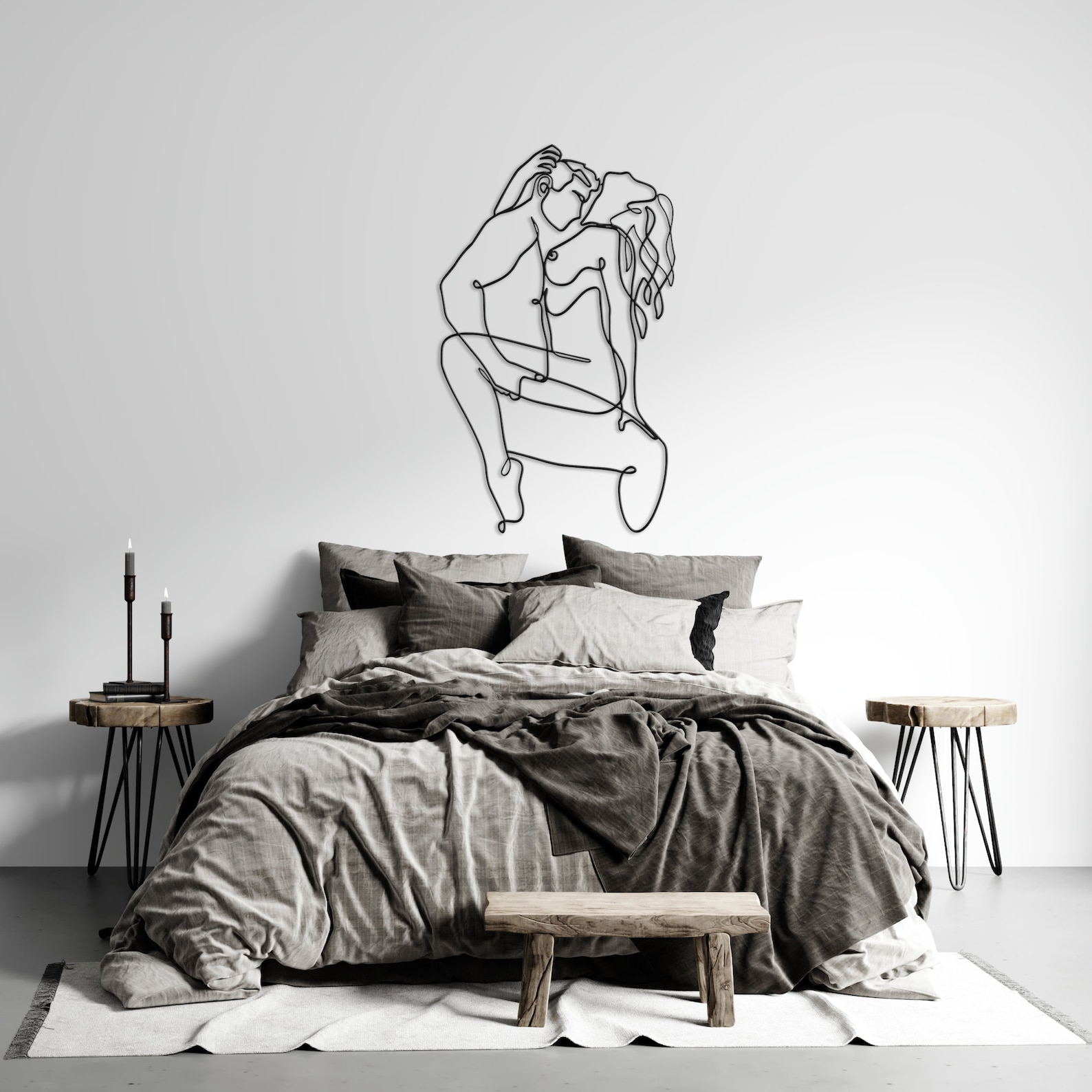 Minimalist Line Art Metal Wall Decor Metal Wall Art Home | Etsy