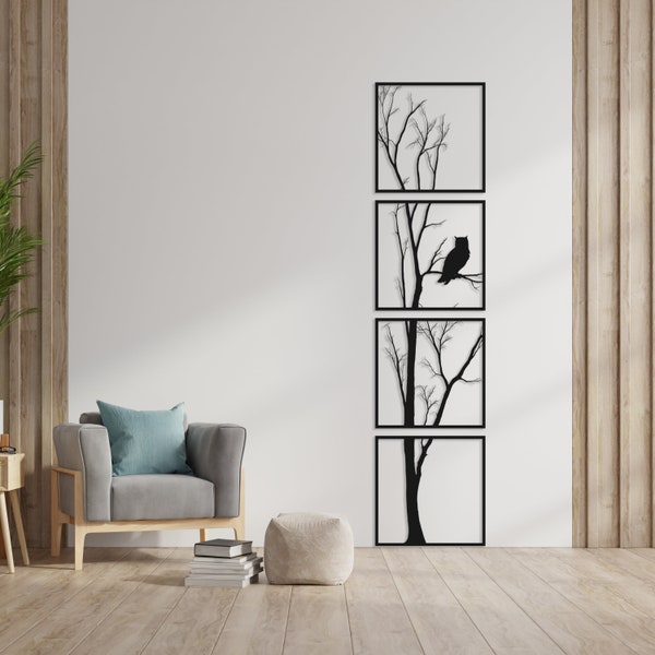 Metall Wandkunst, Metall Wand Dekor, Baum des Lebens Dekor, Wandbehang, geometrische Wandkunst, Haus Metall Dekor, Eule Baum des Lebens Metall Dekor