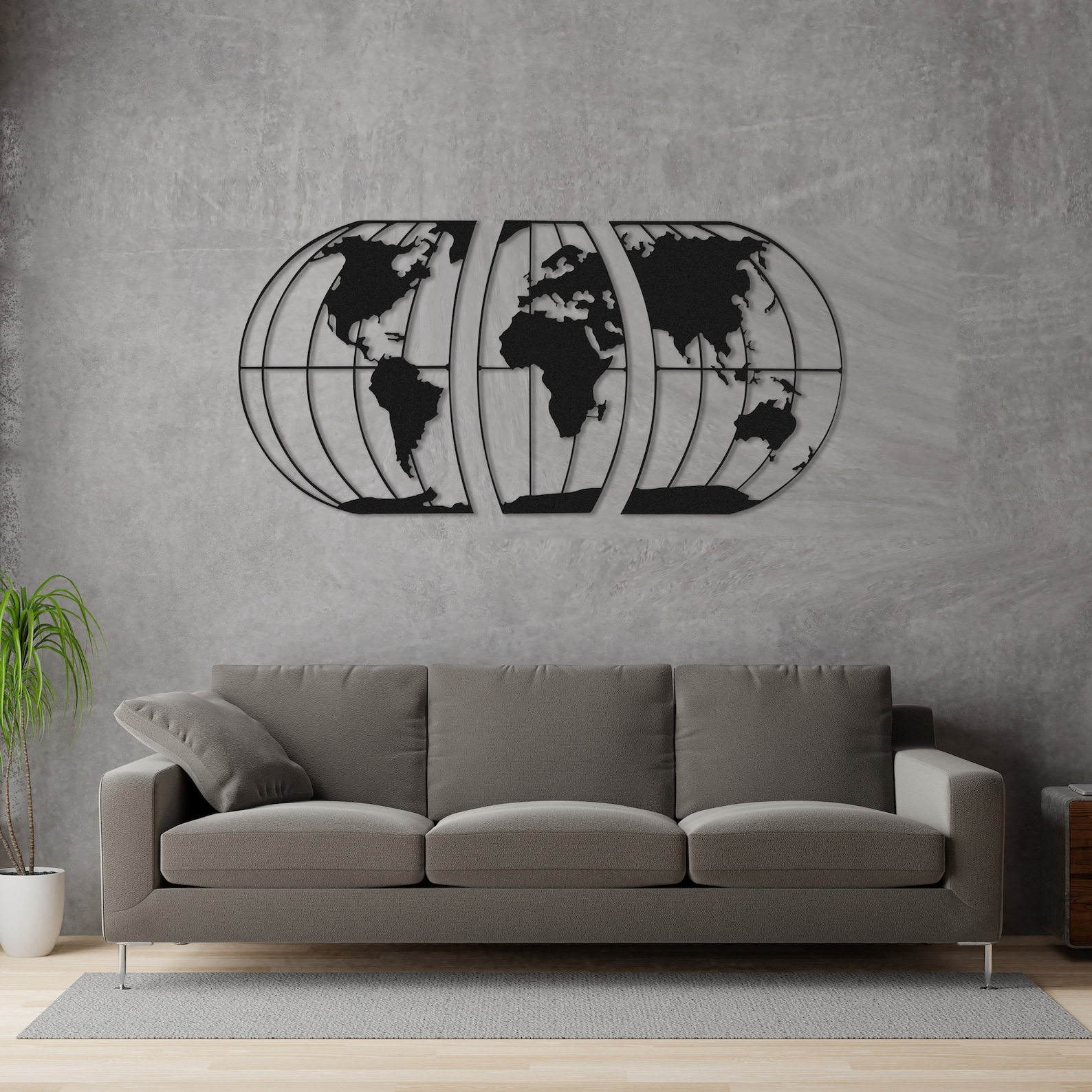Metal World Map Metal Wall Decor Art Work World Map Wall Etsy