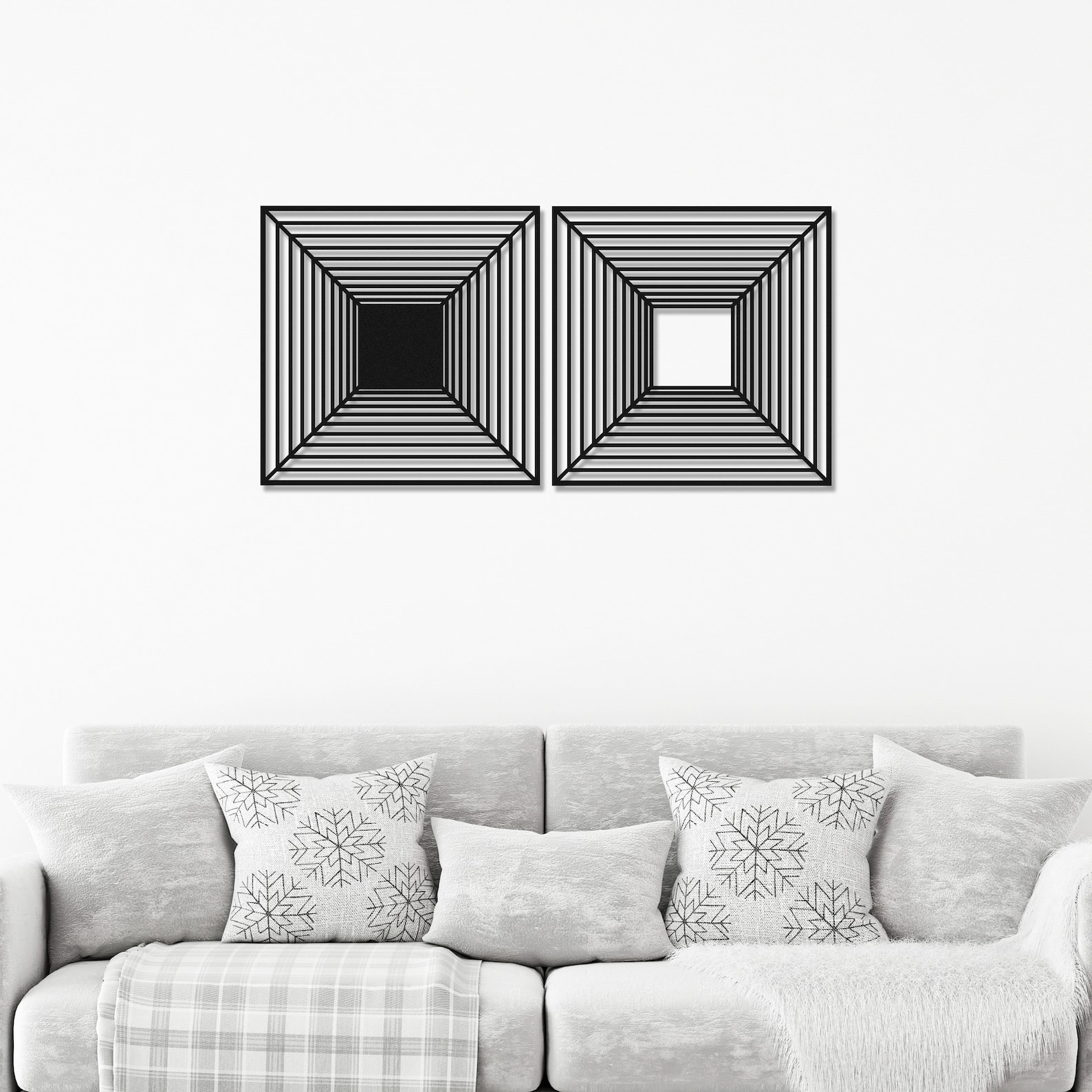 Metal Wall Art Square Optical Illusion Wall Art Optical Wall Etsy