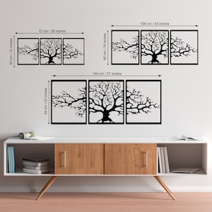 Metal Wall Art Metal Wall Decor Tree of Life 3 Panels Wall - Etsy Canada