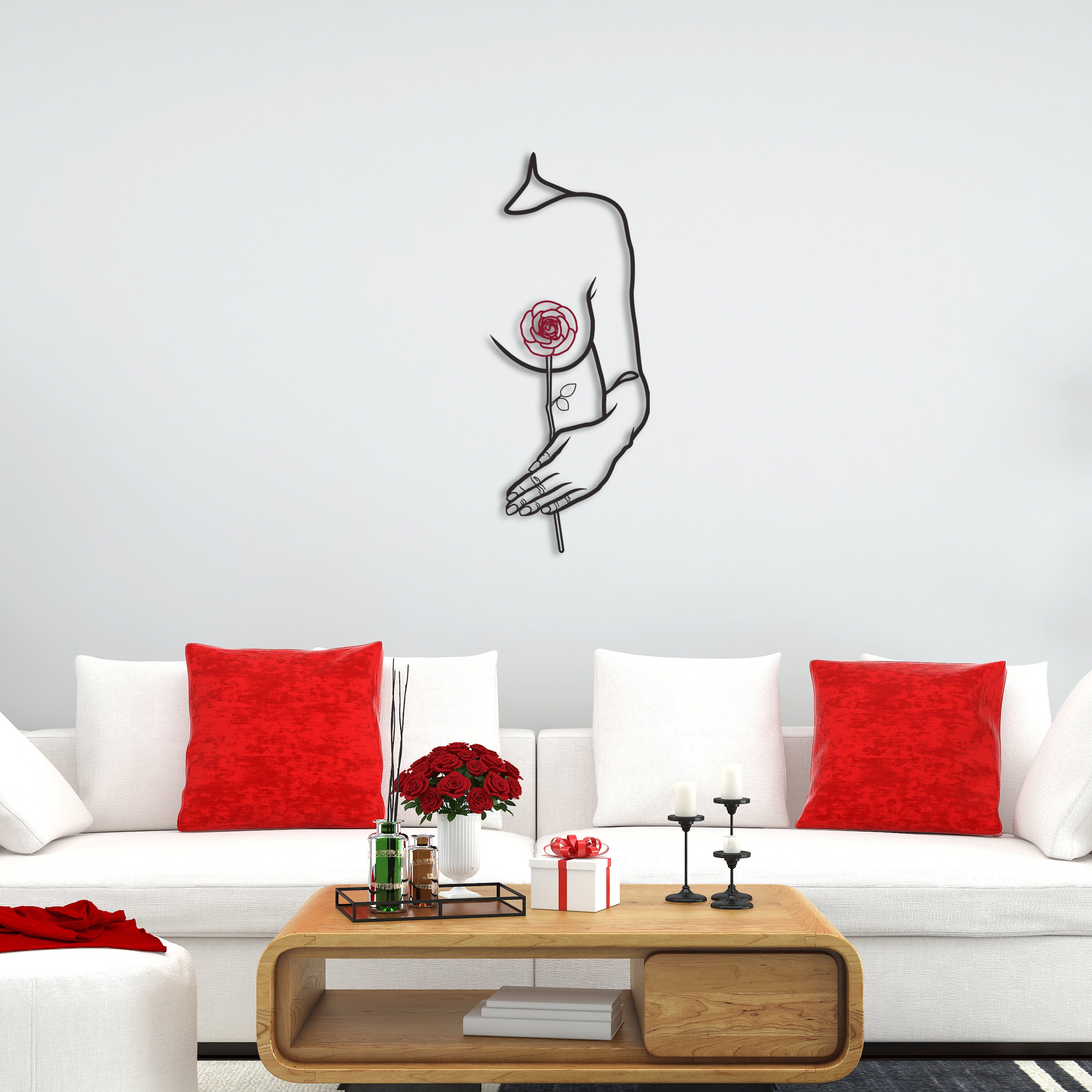 Minimalist Line Art Metal Wall Decor Metal Wall Art Home Etsy