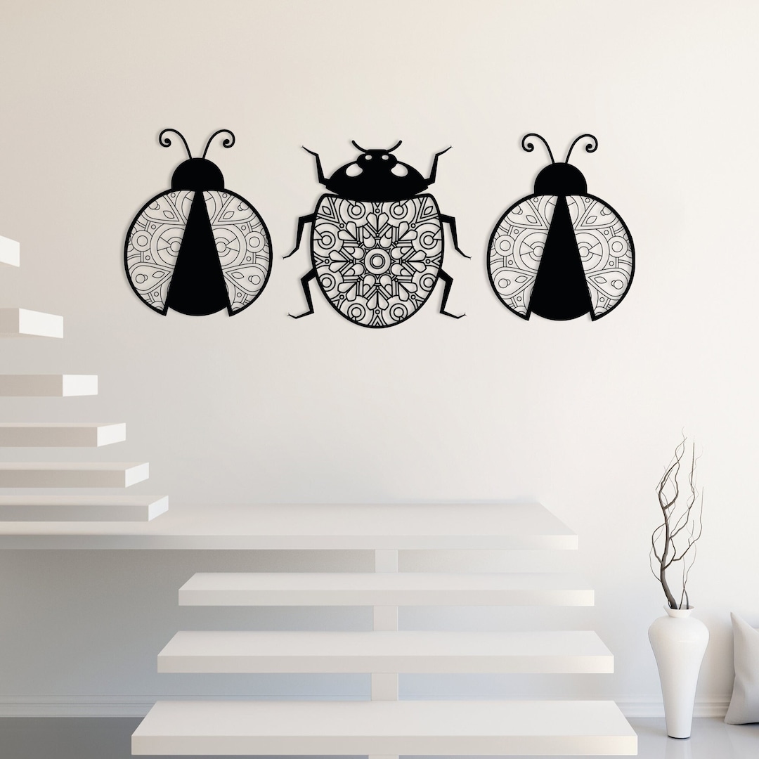 Ladybird Metal Wall Art Metal Wall Decor Ladybug Wall Decor Etsy