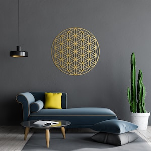 Flower of Life Metal Wall Art, Flower of Life Wall Decor, Wall Decor, Wall Hangings, Geometric Wall Art, Christmas Gift, Housewarming Gift zdjęcie 9