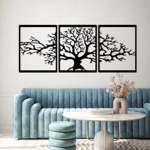 Metal Wall Art Metal Wall Decor Tree of Life 3 Panels Wall - Etsy Canada