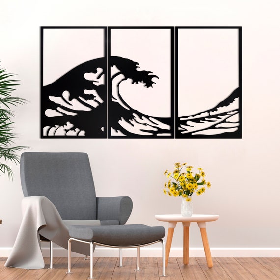 Waves Metal Wall Decor Metal Wall Decor Wall Art Metal Art Etsy