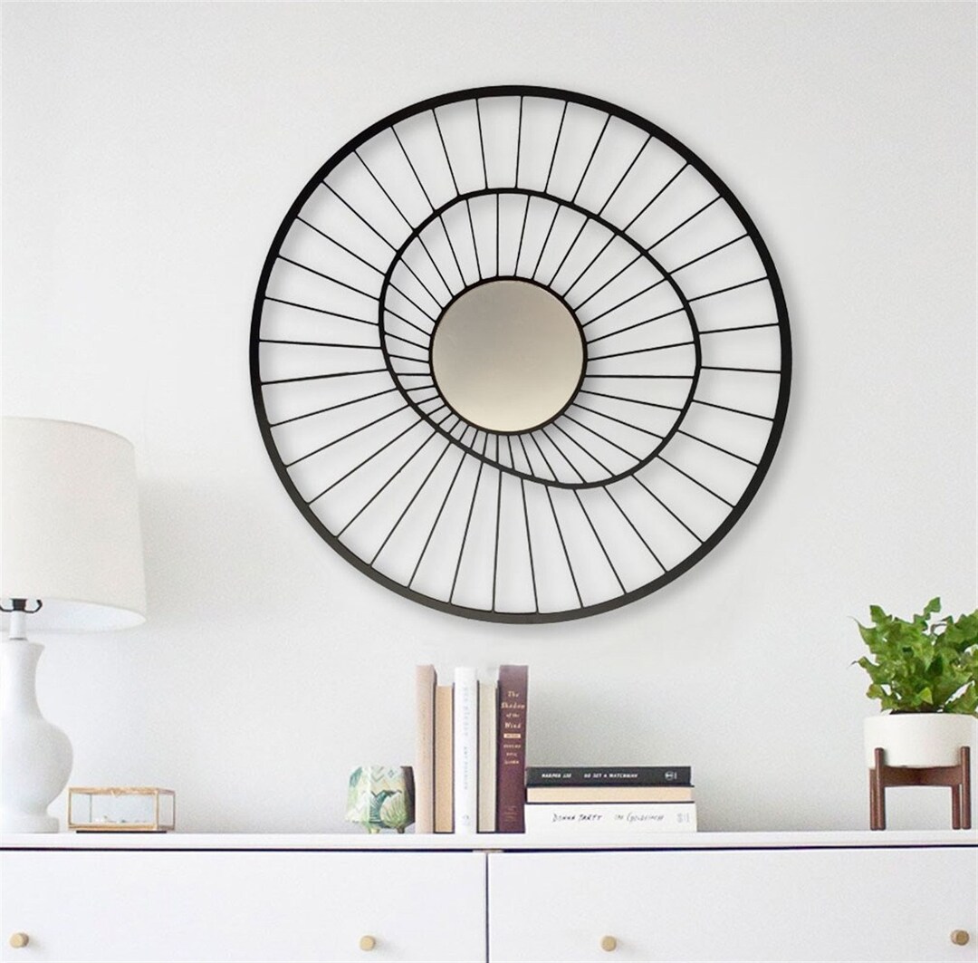 Circular Decorative Mirror, Metal Wall Decor, Metal Wall Art, Wall