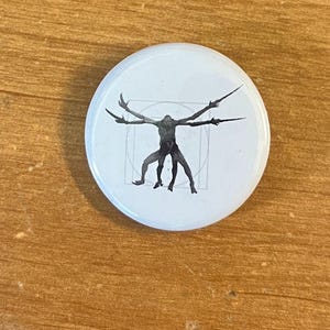 Dead Space Necromorph Slasher Button | Vitruvian Man Pin | Isaac Clarke Fan Art Badge