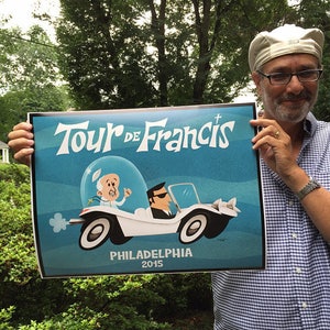 Pope Francis dances The Philly Dog in Philadelphia. LP cover size for an LP cover frame image 6