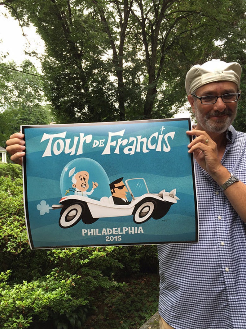 Pope Francis dances The Philly Dog in Philadelphia. LP cover size for an LP cover frame image 6